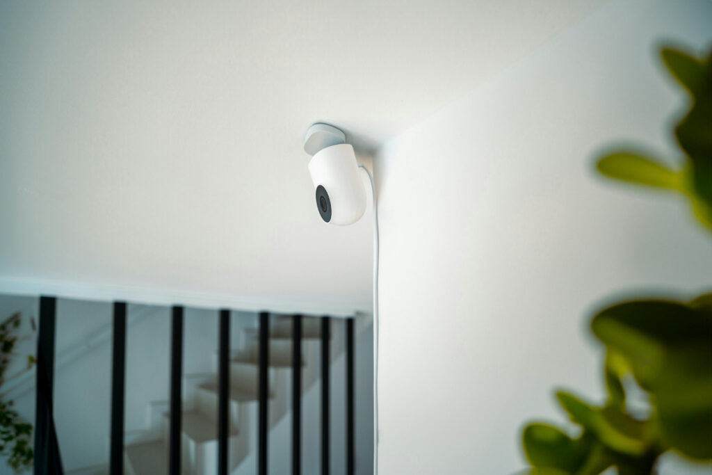 home security camera attached to home