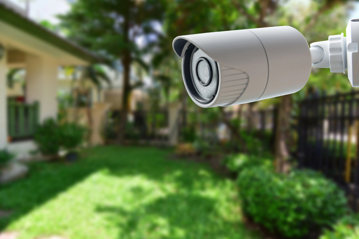 security camera in garden